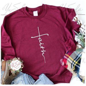 Faith (vertical) | Maroon Sweatshirt